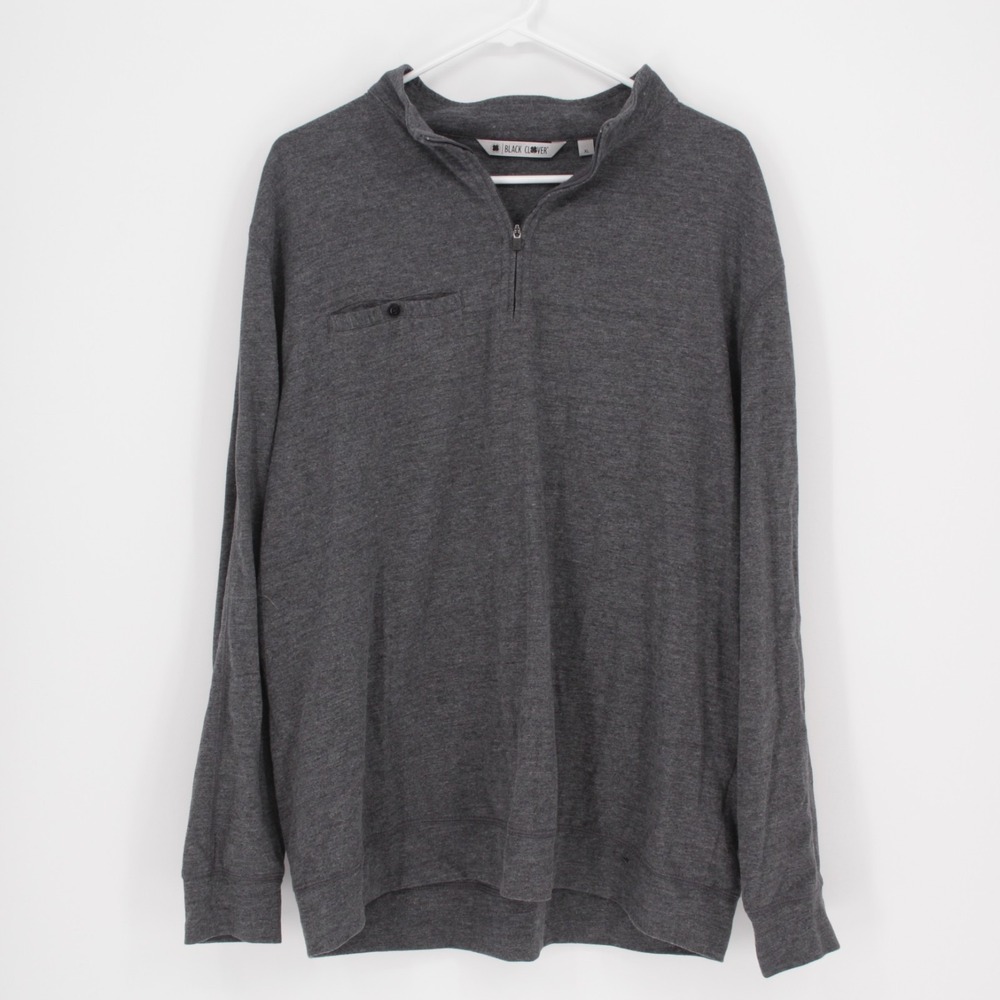 Black Clover Men's Gray Quarter Zip Pullover‎ Sweater Casual Size XL